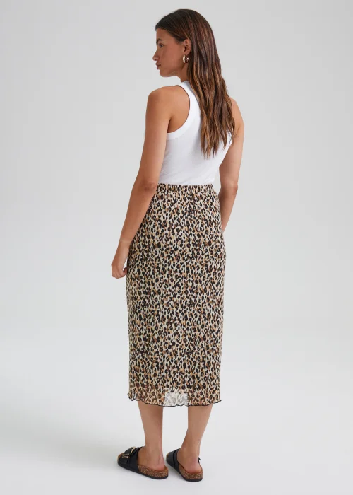 JDY Animal Print Mesh Midi Skirt - Size 10 Image 2