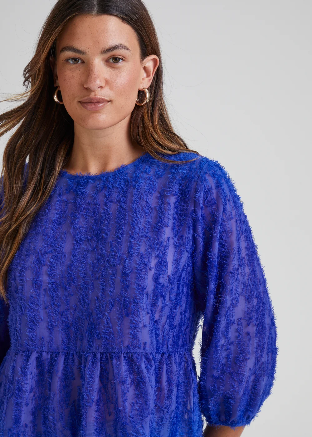 JDY King Blue 3/4 Sleeve Top - 8 Image 3
