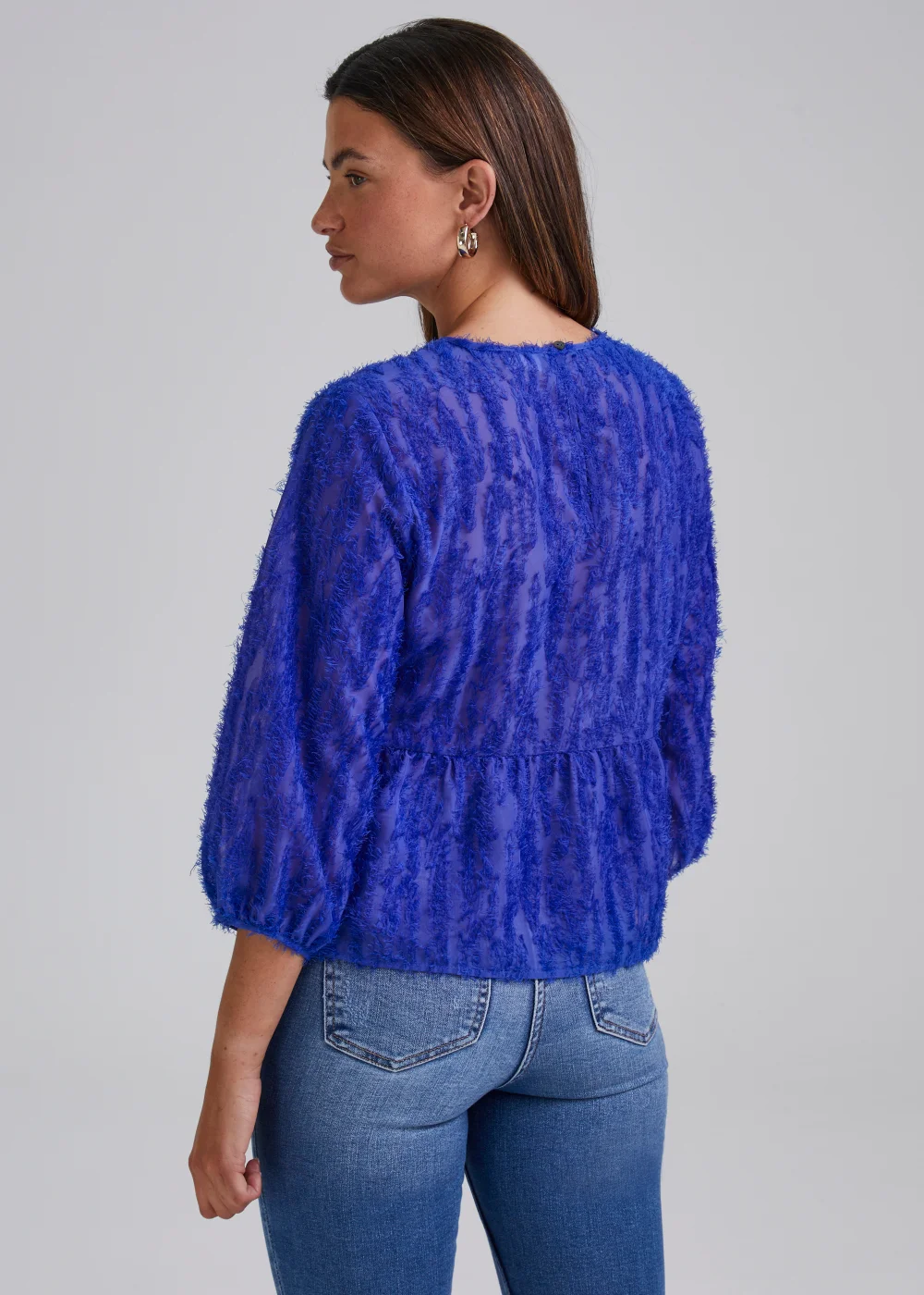 JDY King Blue 3/4 Sleeve Top - 8 Image 2