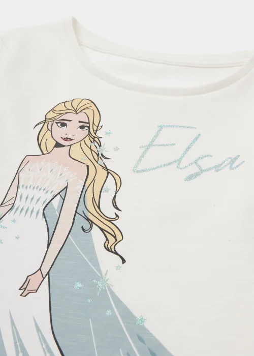 Kids White Disney Elsa Long Sleeve T-Shirt (4-9yrs) - 3 Yrs Image 2