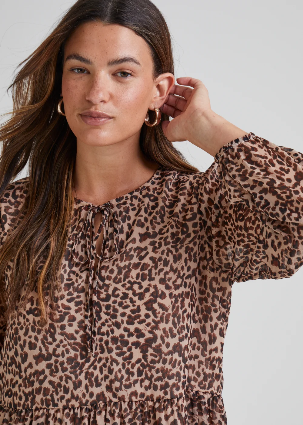 JDY Sina Stone Animal Print Long Sleeve Dress - 8 Image 3