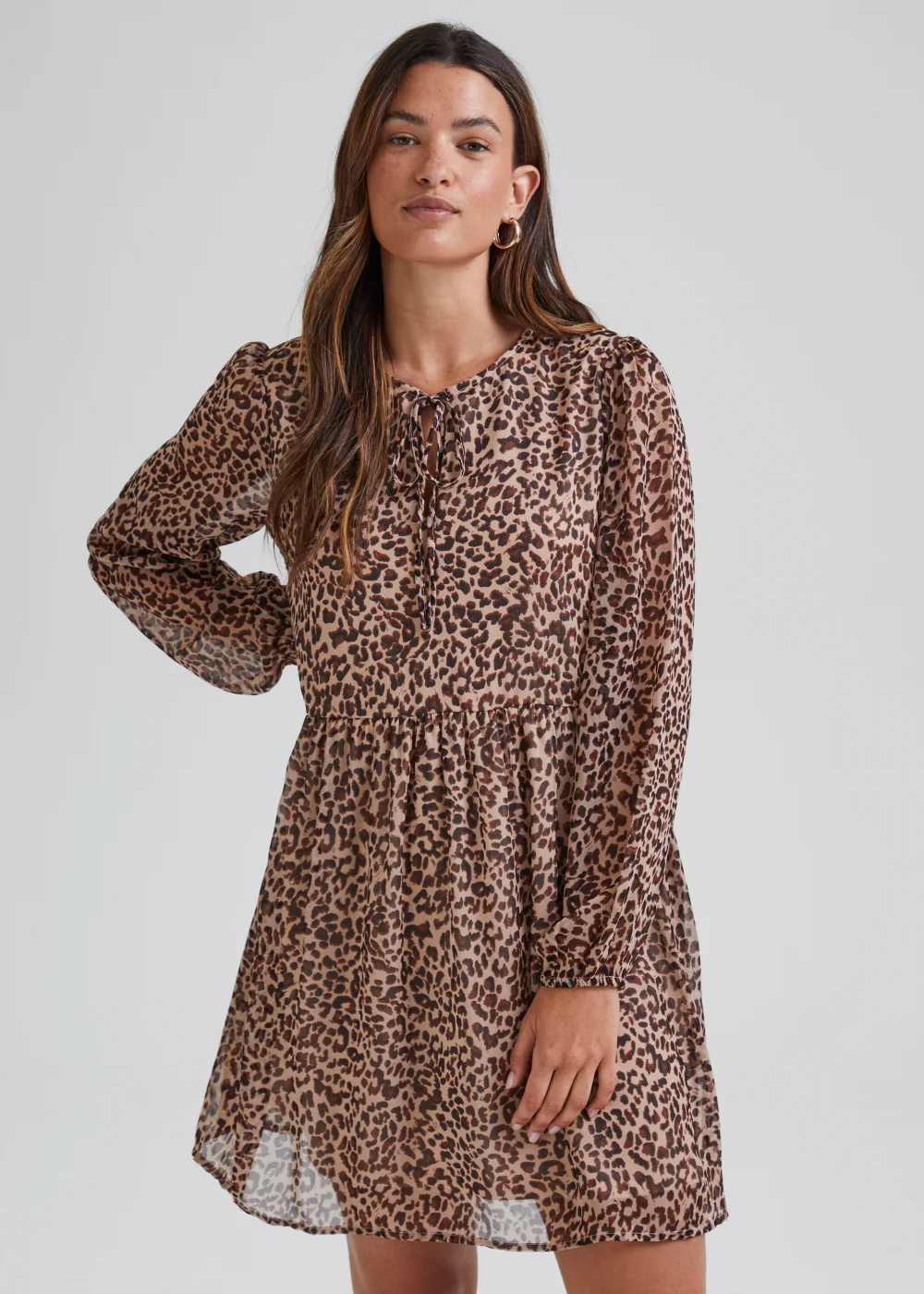 JDY Sina Stone Animal Print Long Sleeve Dress - 8 Image 1