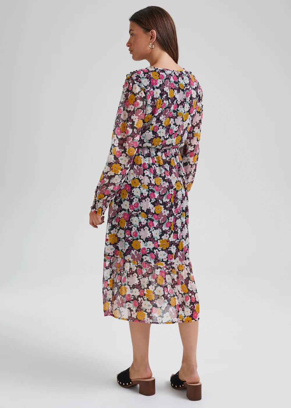 JDY Lilly Multicoloured Long Sleeve Midi Dress - 8 Image 2