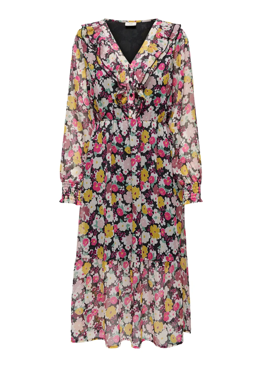 JDY Lilly Multicoloured Long Sleeve Midi Dress - 8 Image 5