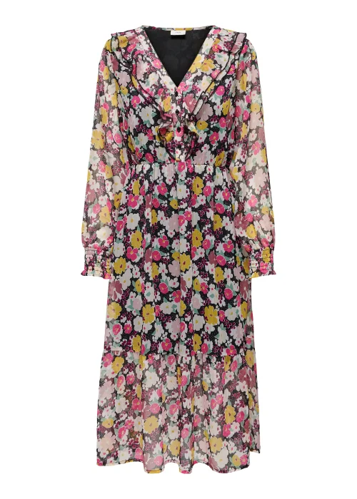 JDY Lilly Multicoloured Long Sleeve Midi Dress - 8 Image 5