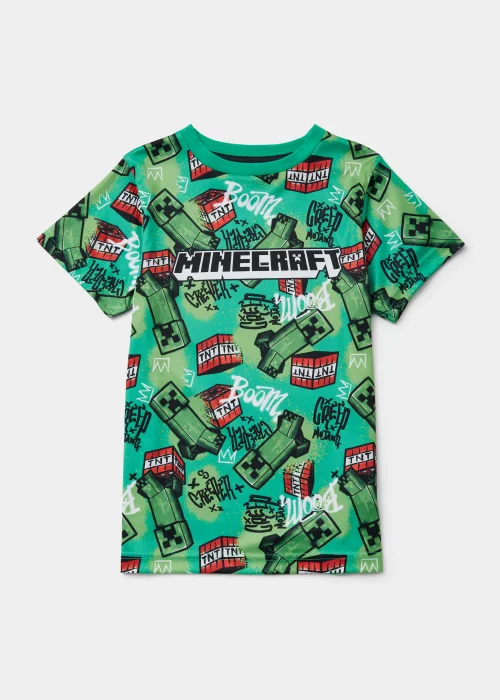 Kids Multicoloured Minecraft Print T-Shirt (5-12yrs) - Age 5 Years Image 1
