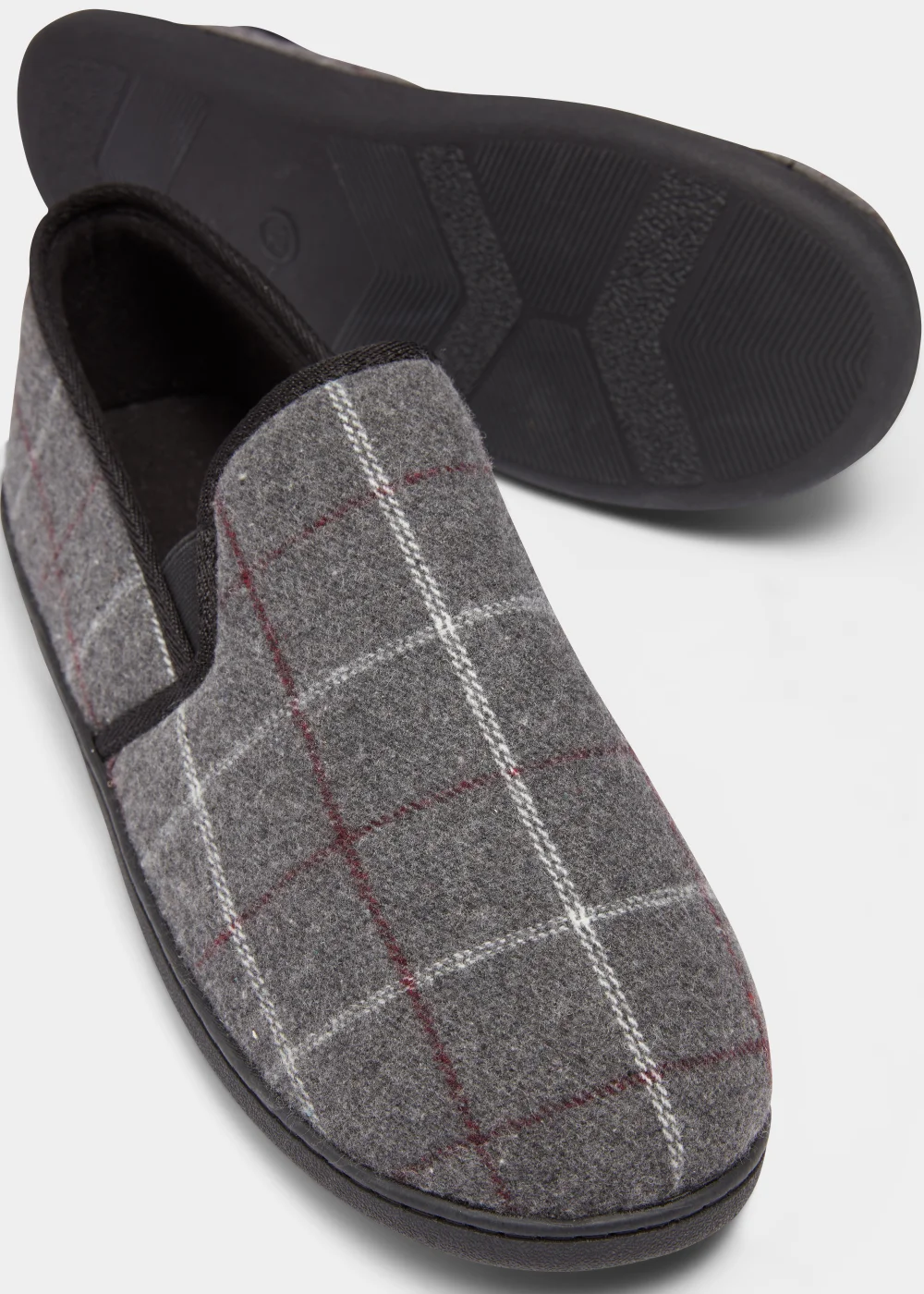 Grey Check Thinsulate Slippers - Size 6 Image 2