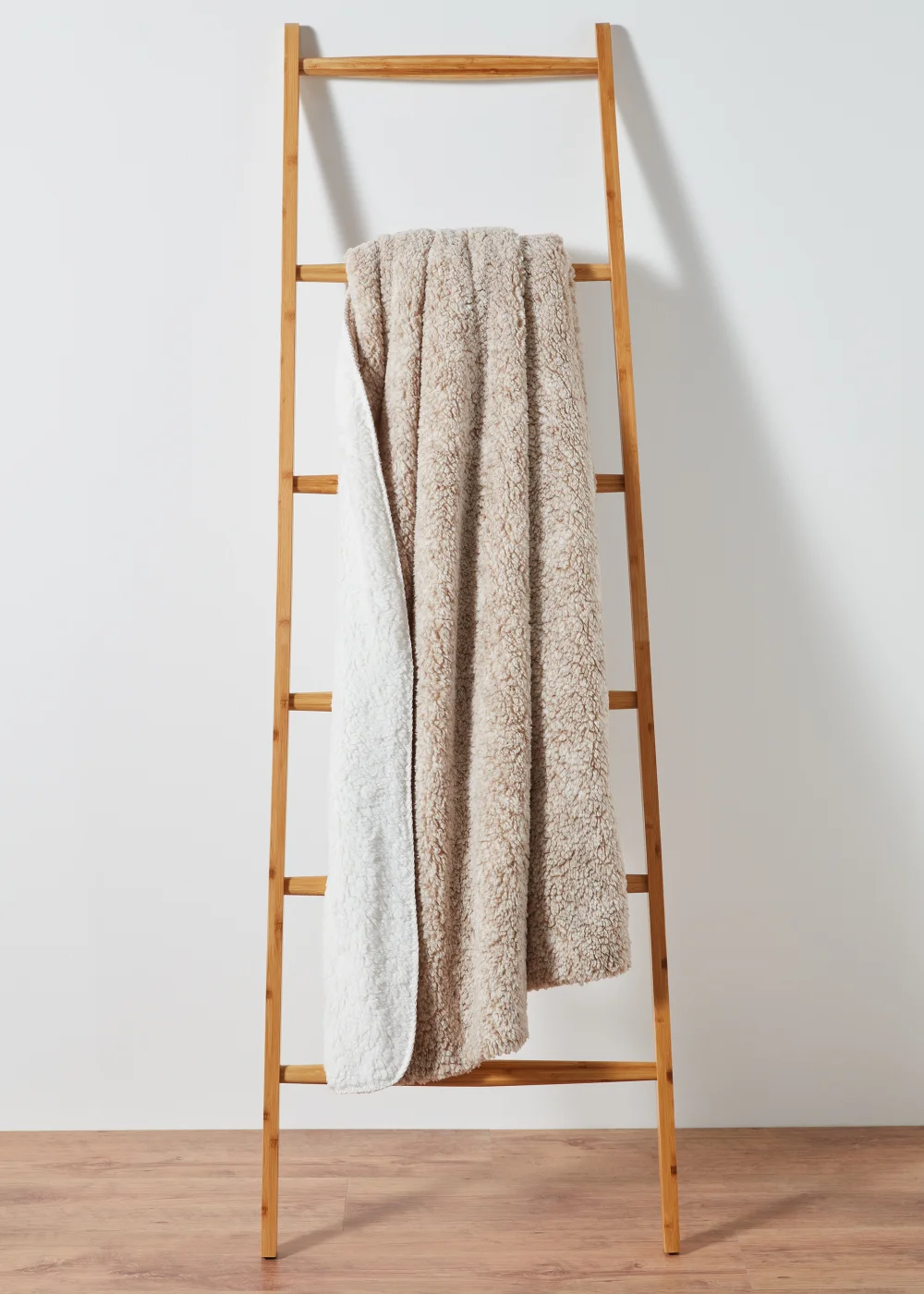Beige Frosted Teddy Fleece Throw (150cm x 180cm) Image 1