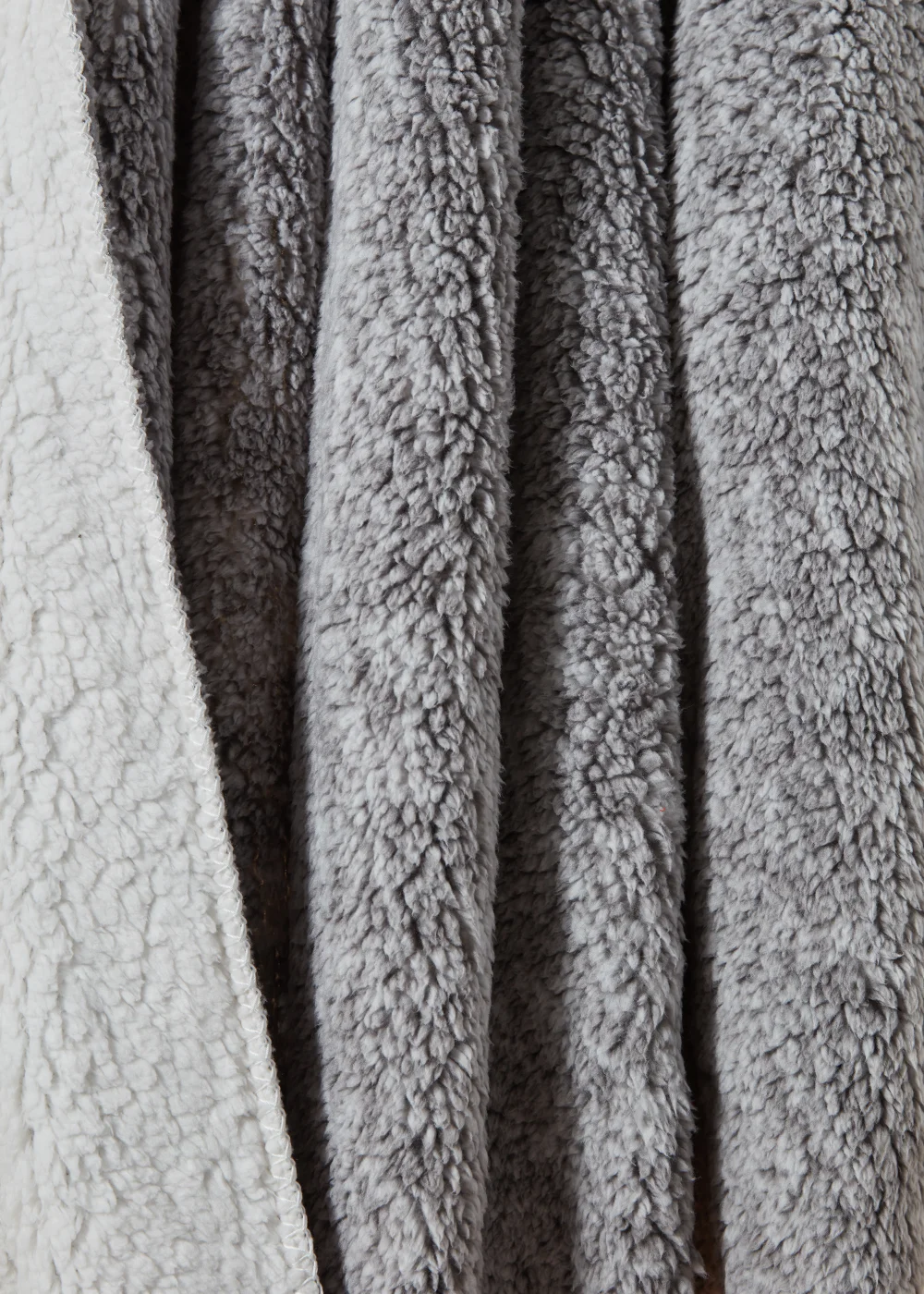 Grey Frosted Teddy Fleece Throw Image 2