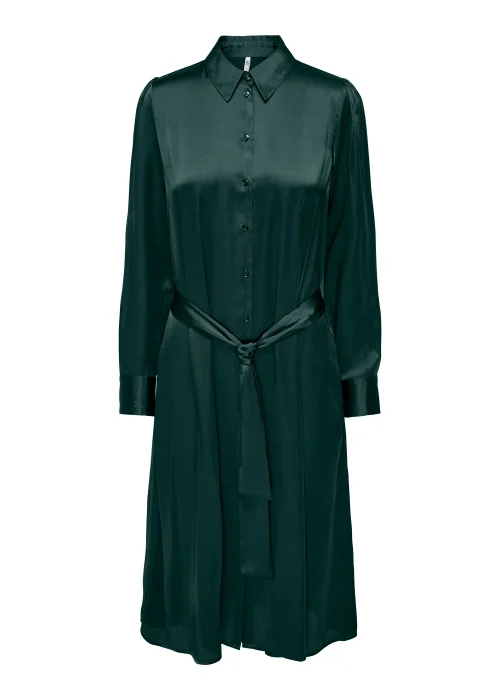 JDY Fifi Green Long Sleeve Midi Shirt Dress - 8 Image 5