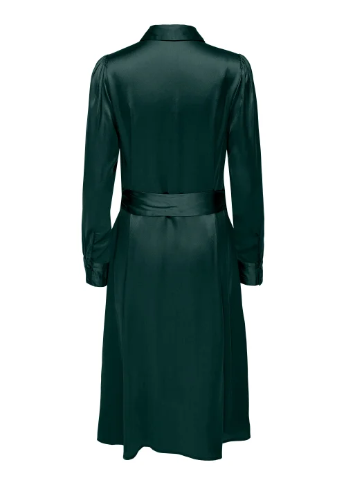 JDY Fifi Green Long Sleeve Midi Shirt Dress - 8 Image 6