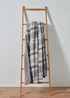 Grey Check Teddy Fleece Throw (150cm x 180cm) Image 1