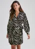 JDY Fifi Multicoloured Zebra Print Mini Wrap Dress - 8 Image 1