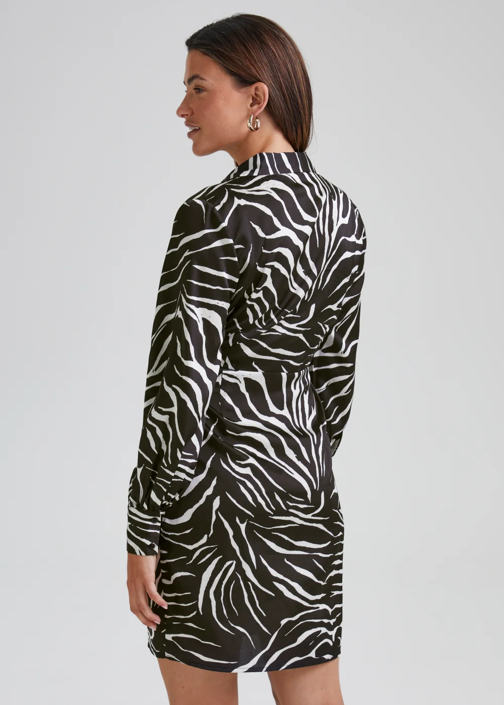 JDY Fifi Multicoloured Zebra Print Mini Wrap Dress - 8 Image 2