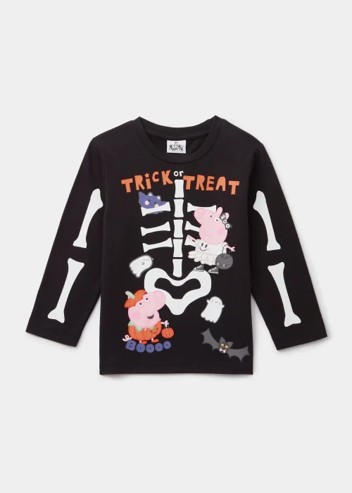 Kids Black Peppa Pig Halloween T-Shirt (9mths-5yrs) - 9-12 months Image 1