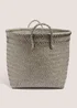 Grey Woven Plastic Round Basket (34cm x 40cm x 40cm) Image 1