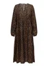 JDY Barbara Brown Zebra Print Long Sleeve Midi Dress - 14 Image 5