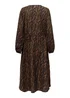 JDY Barbara Brown Zebra Print Long Sleeve Midi Dress - 14 Image 6