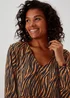 JDY Barbara Brown Zebra Print Long Sleeve Midi Dress - 14 Image 3