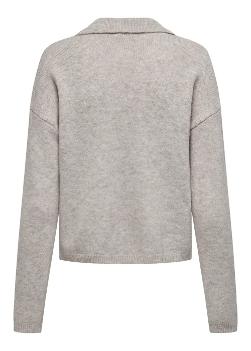 JDY Rue Grey Long Sleeve Knitted Sweatshirt - Size 8 Image 2