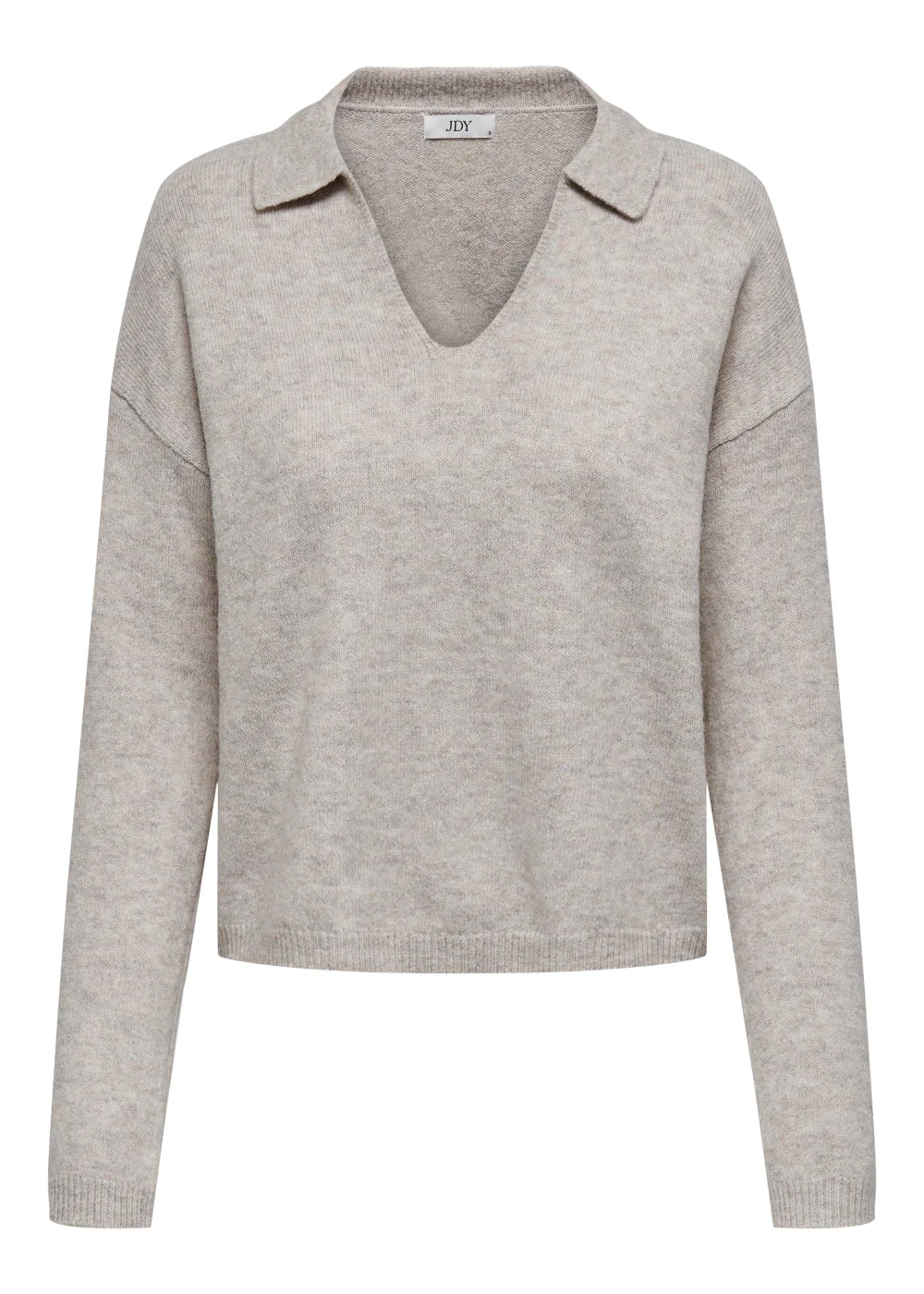 JDY Rue Grey Long Sleeve Knitted Sweatshirt - Size 8 Image 1