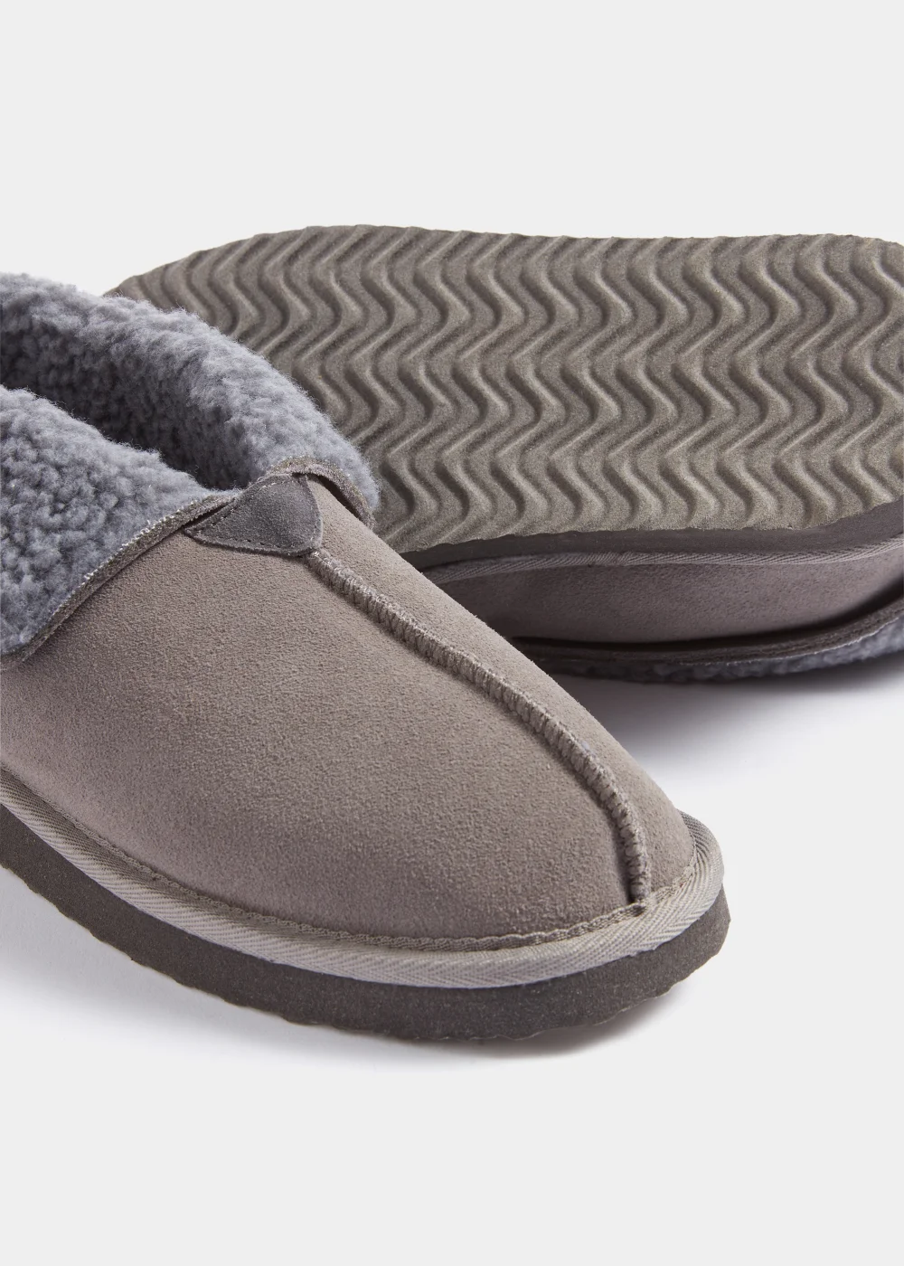 Grey Real Suede Slipper Boots - Size 6 Image 2
