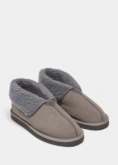 Grey Real Suede Slipper Boots - Size 6 Image 1
