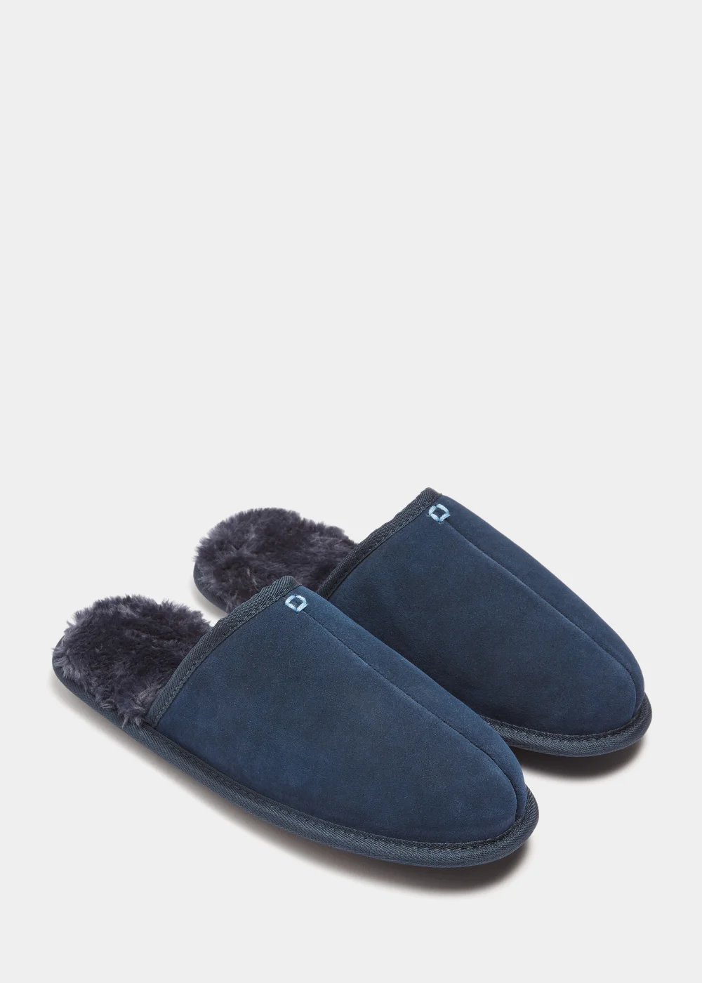Navy Real Suede Mule Slippers - Size 6 Image 1