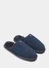 Navy Real Suede Mule Slippers - Size 6 Image 1