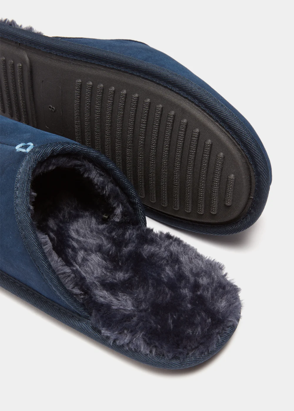 Navy Real Suede Mule Slippers - Size 6 Image 2