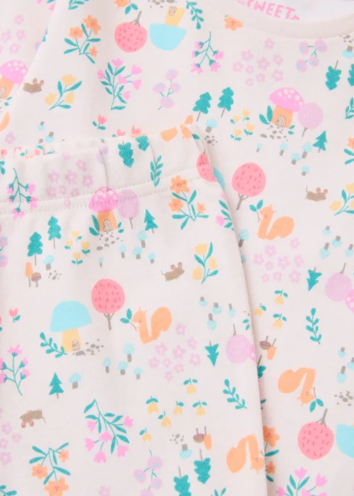 Girls Cream Floral Woodland Pyjama Set (9mths-5yrs) - Age 9 - 12 Months Image 2