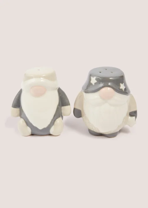 Grey Christmas Gnome Salt & Pepper Shakers (7.5cm x 8cm) Image 1