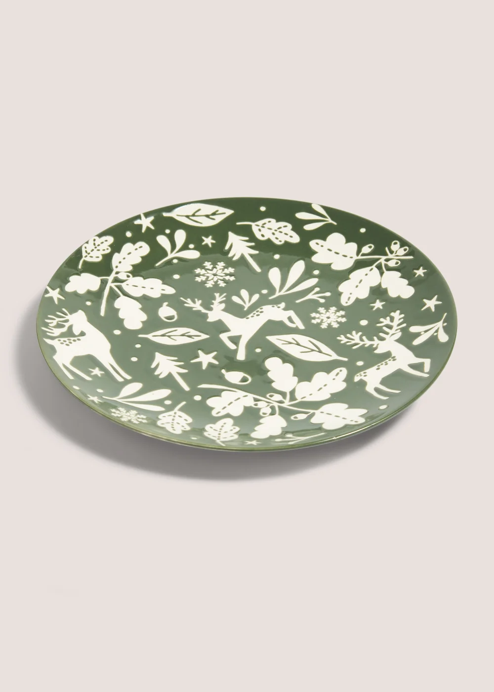 Green Christmas Stag Dinner Plate (27cm) Image 1