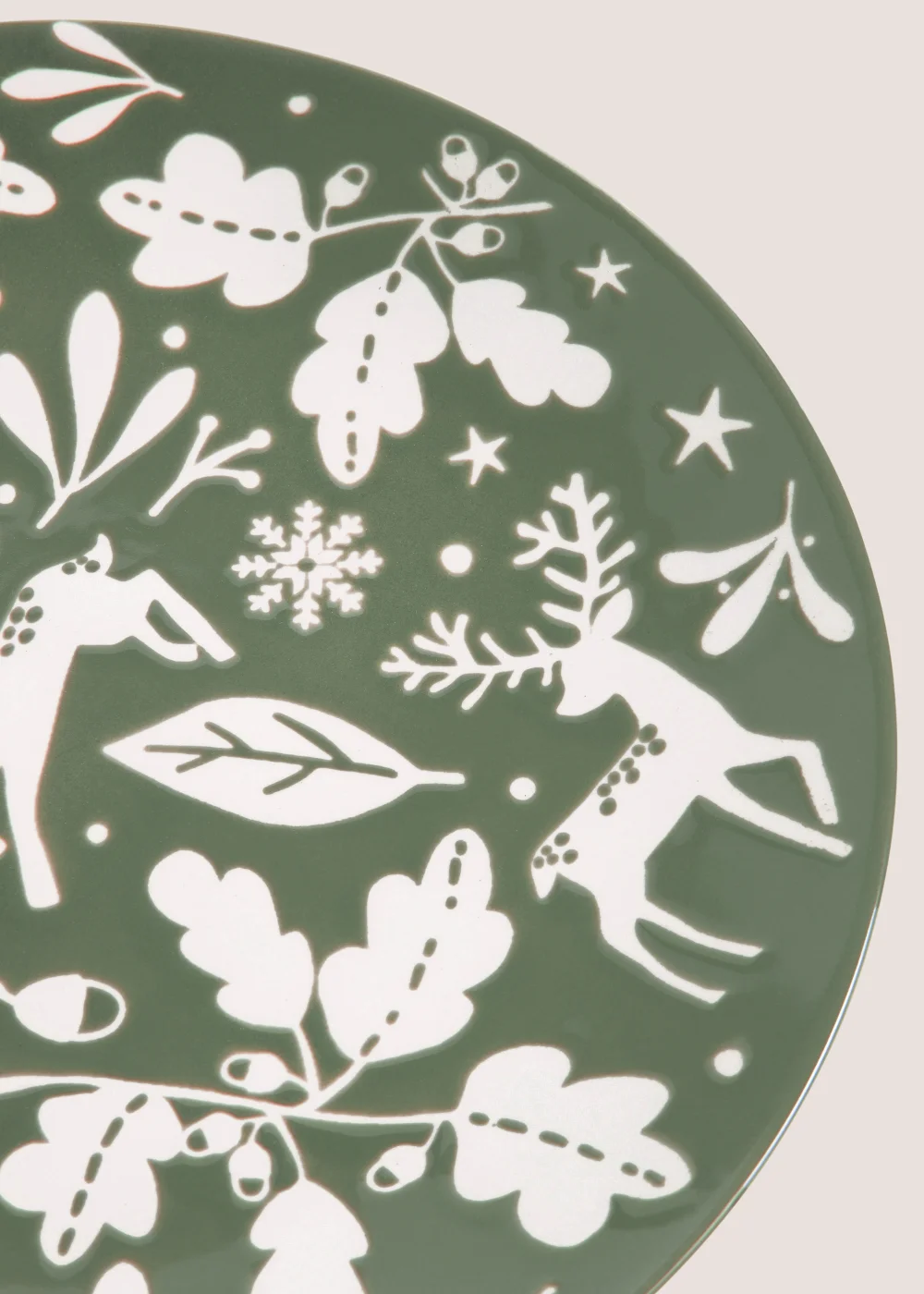 Green Christmas Stag Dinner Plate (27cm) Image 2