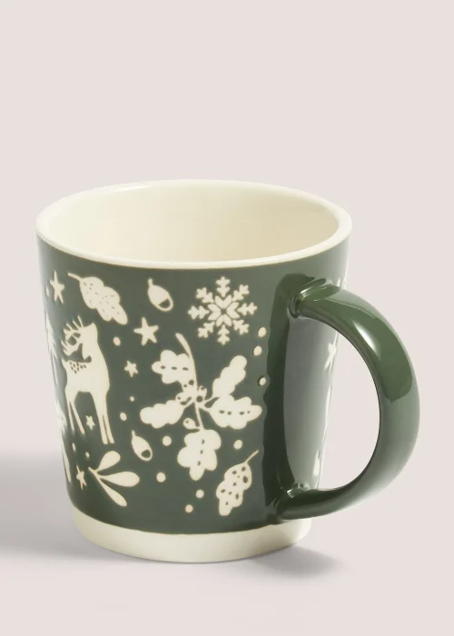 Green Christmas Stag Mug (9.5cm x 9.5cm) Image 1