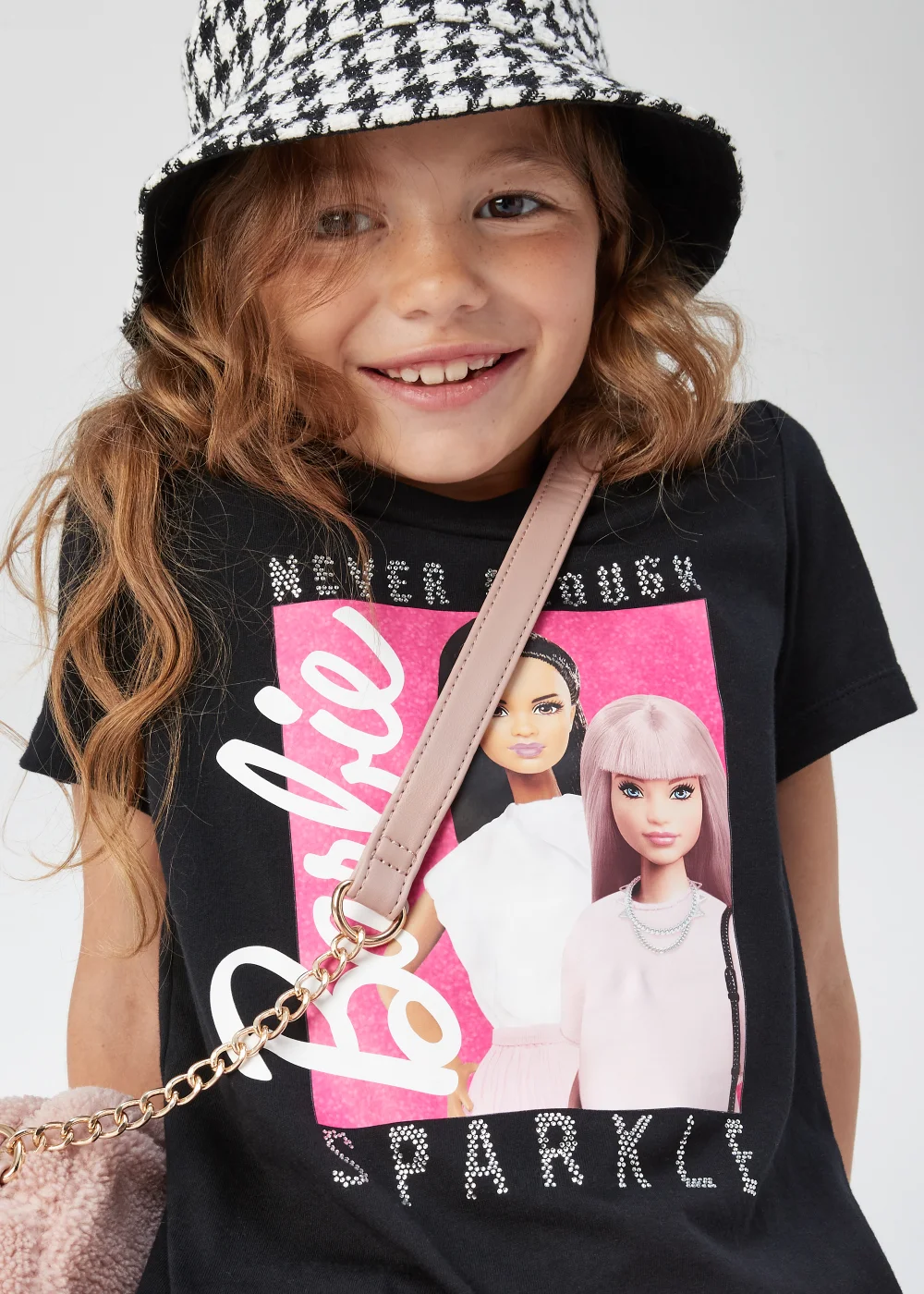 Kids Black Barbie Sparkle T-Shirt (4-10yrs) - Age 4 Years Image 3