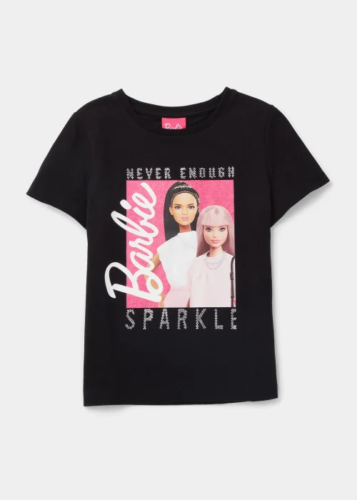 Kids Black Barbie Sparkle T-Shirt (4-10yrs) - Age 4 Years Image 5