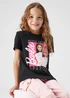 Kids Black Barbie Sparkle T-Shirt (4-10yrs) - Age 4 Years Image 1