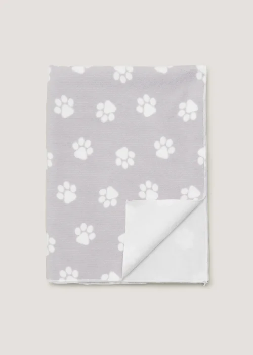 Grey Paw Print Pet Towel (120cm x 80cm) Image 1