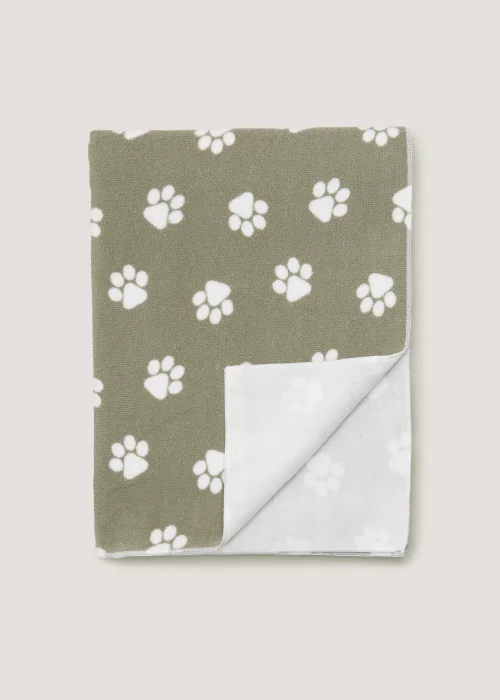 Green Paw Print Pet Towel (120cm x 80cm) Image 1