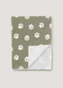Green Paw Print Pet Towel (120cm x 80cm) Image 1