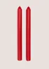 2 Pack Red Dinner Candles (12.5cm) Image 1