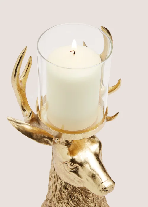 Gold Stag Candle Holder (23cm x 9cm) Image 2