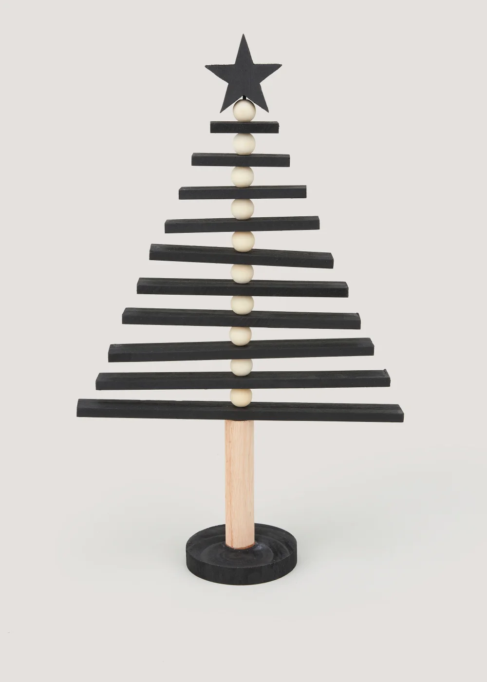 Black Wood Christmas Tree Ornament (45cm x 9cm x 25cm) Image 1