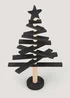 Black Wood Christmas Tree Ornament (45cm x 9cm x 25cm) Image 2