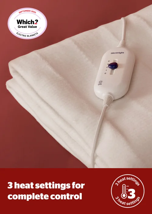 Silentnight White Comfort Control Electric Blanket - King Image 3