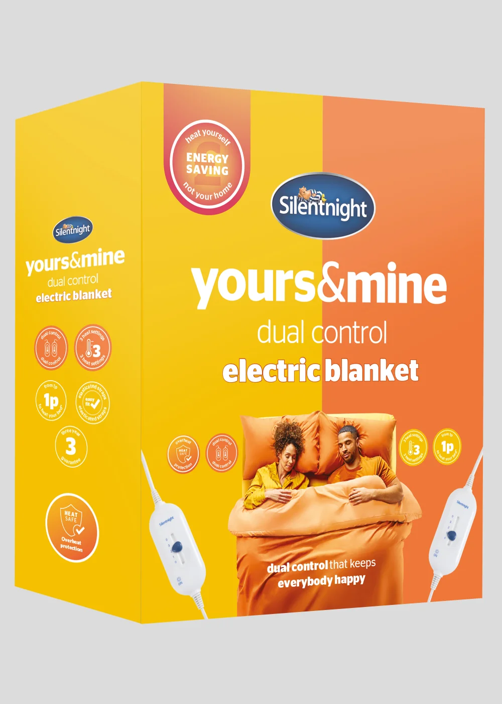 Silentnight White Yours & Mine Dual Control Electric Blanket - Double Image 1