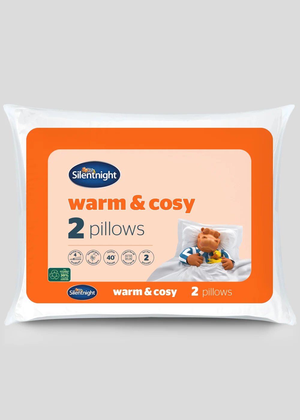 Silentnight White Warm & Cosy Pillow Pair Image 1