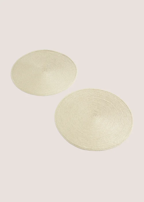 2 Pack Gold Metallic Woven Placemats (38cm) Image 1