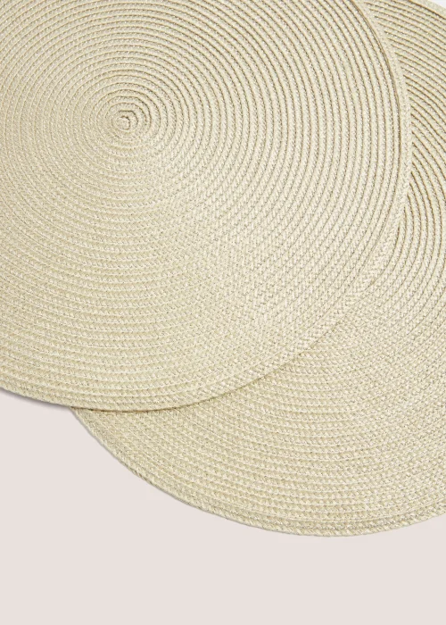 2 Pack Gold Metallic Woven Placemats (38cm) Image 2